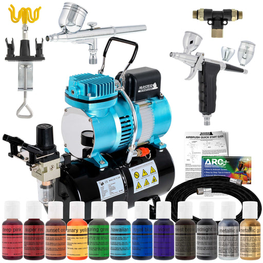 2 Airbrush Cake Decorating Airbrushing System; 12 Color Food Coloring —  U.S. Art Supply